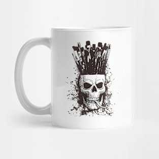 Skull artist brushes Mug